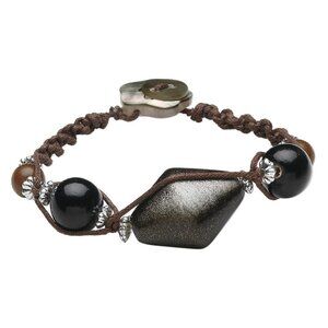 Handcrafted Philippines Black Lip Shell Tambaba Wood Shell Clasp Bracelet